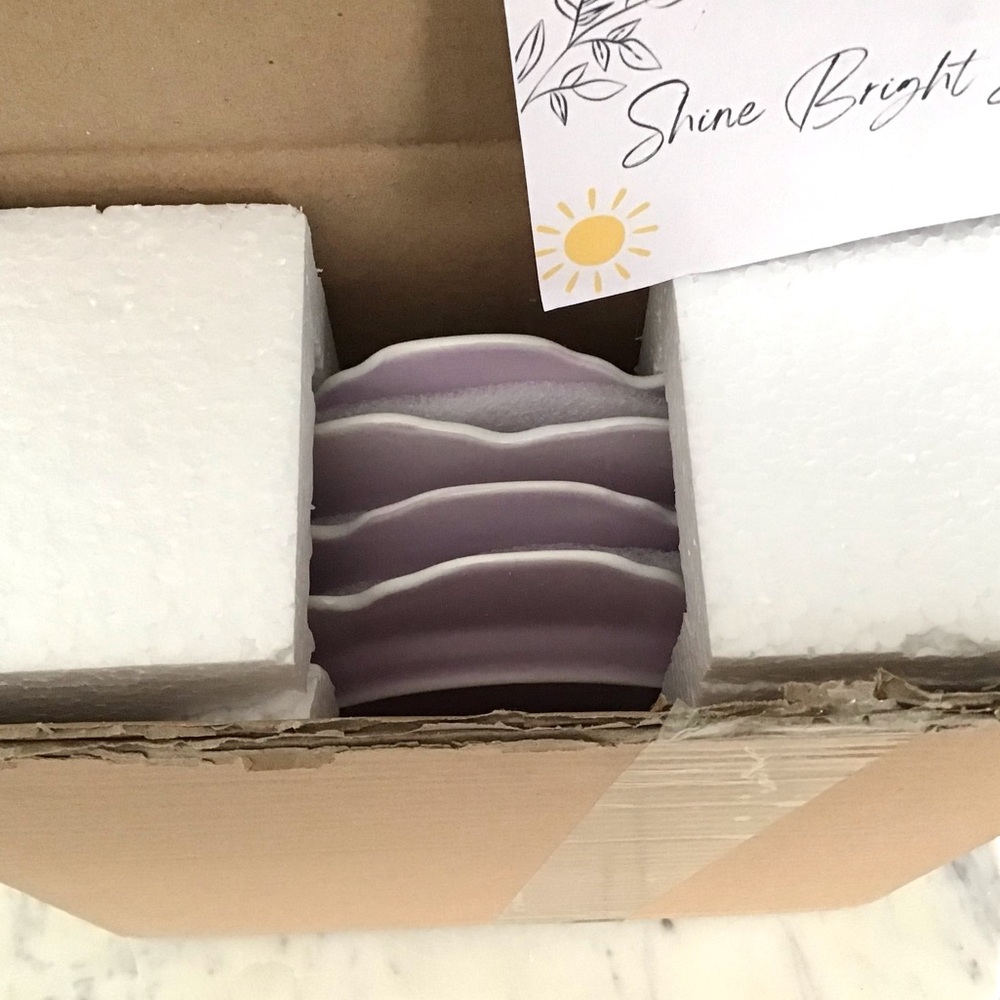 Anthropologie Set of Four Handpainted Glazed Stoneware Plates New In Box NWT - Picture 10 of 10